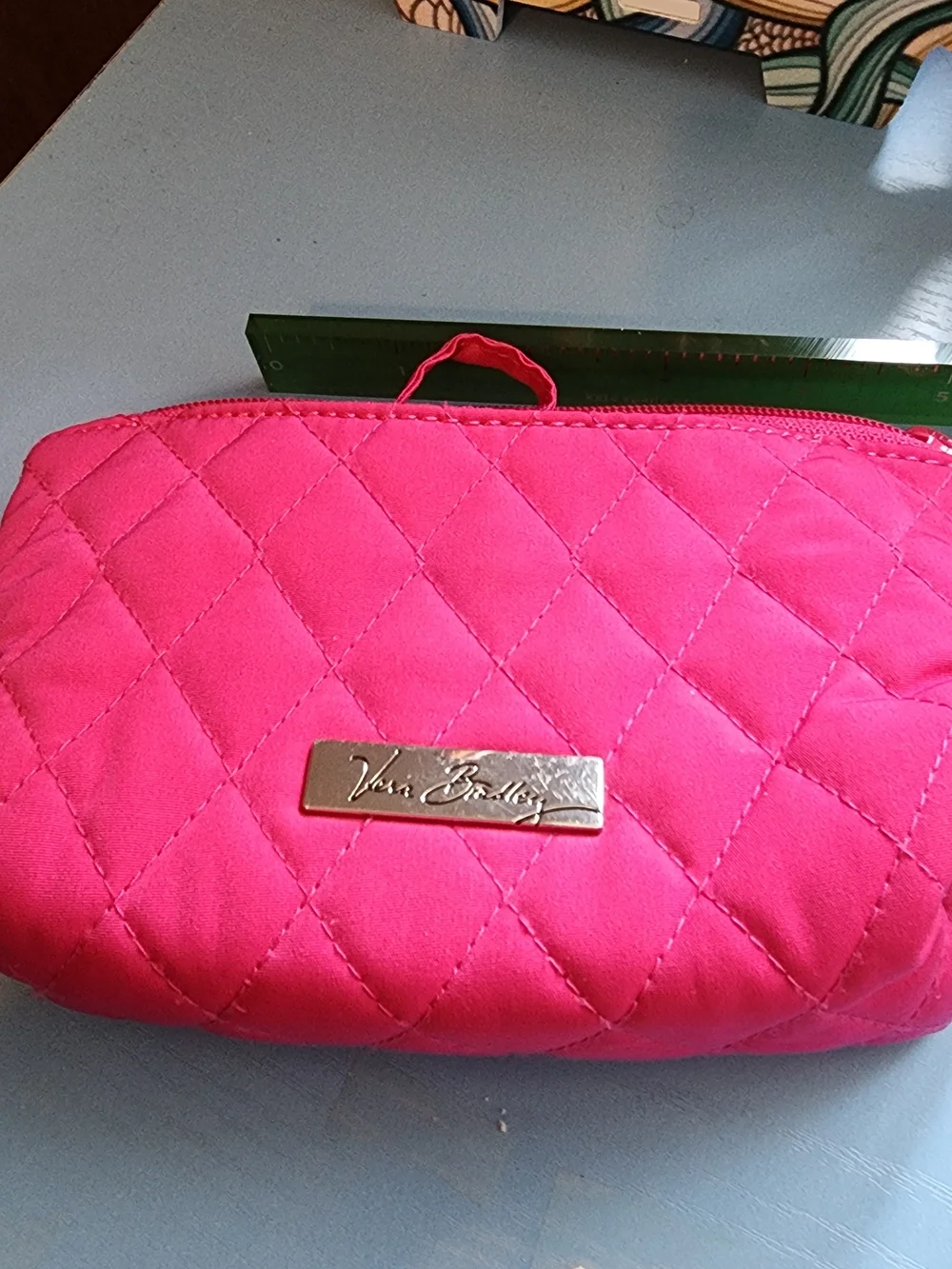 Vera Bradley Quilted Pink Cosmetic Pouch 6.5x5